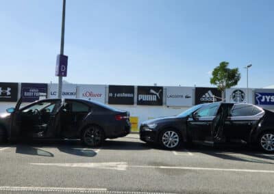 Our business class black limos clean and ready for a private transfer