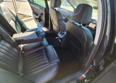 Škoda Superb with leather interior for maximum comfort for your luxurious taxi transfer form Belgrade