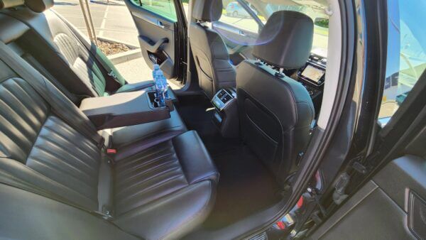 Škoda Superb with leather interior for maximum comfort for your luxurious taxi transfer form Belgrade